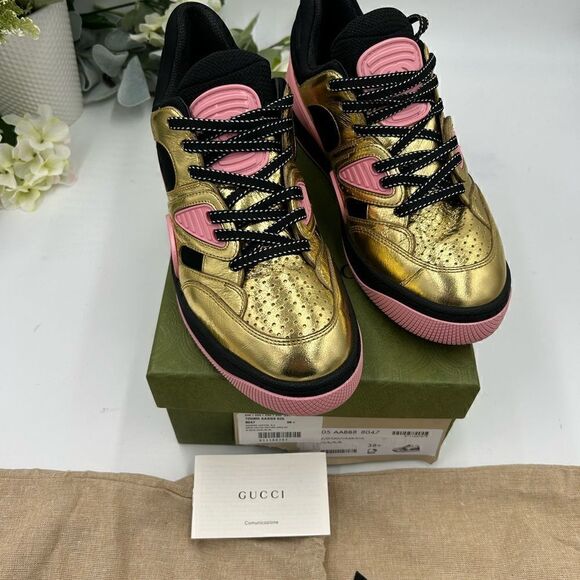 Women’s Gucci basket low top sneakers size 38.5 made in Italy. - Picture 3 of 9